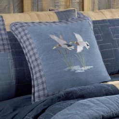 Donna Sharp Denim Square Duck 20 in. x 20 in. Decorative Throw Pillow, 54162
