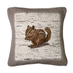 Donna Sharp Birch Forest 18 in. x 18 in. Chipmunk Decorative Throw Pillow, 86115