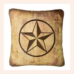 Donna Sharp Wood Patch Star 18 in. x 18 in. Decorative Throw Pillow, 54462