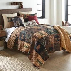 Donna Sharp Brown Bear Cabin King Quilt Set -Donna Sharp Sales Store 1431848 A2