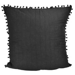 Donna Sharp Black Pom Pom Decorative Pillow, 60352